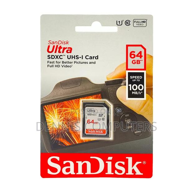 Sandisk Ultra SDXC Card and SDHC Upto 100mb/S 64gb
