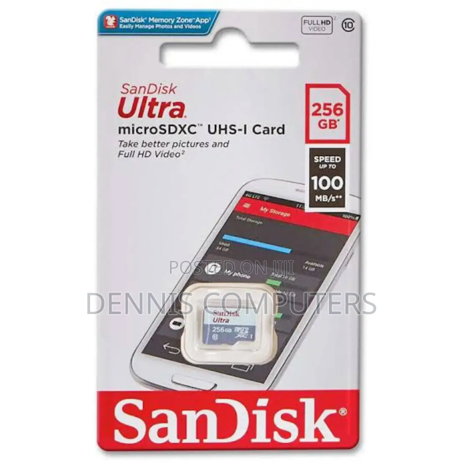 Sandisk Ultra 256gb SDHC Card and SDHC Card Upto 100mb/S