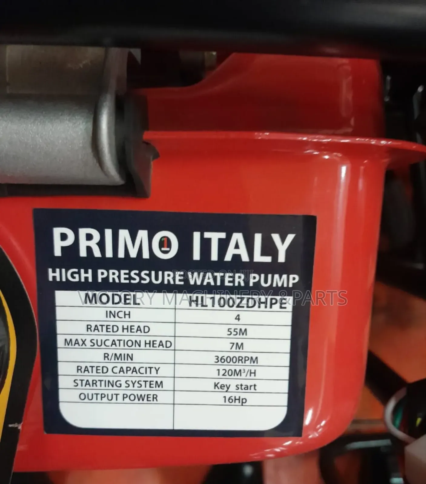 Primo Italy High Pressure Pump 4"