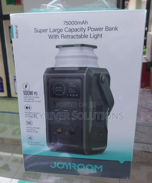 Super Large Capacity Powerbank 75,000mah With Retracable Light