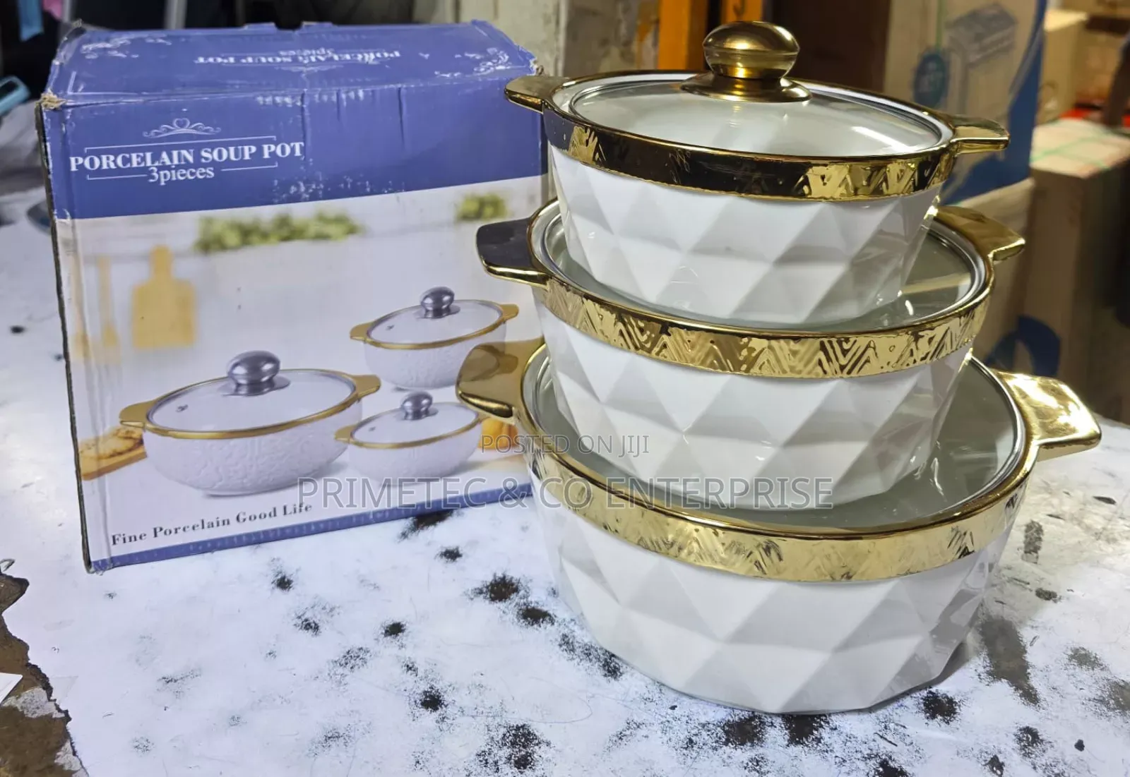 3pcs Ceramic Pots 3.8 L ,2.5 Ans 2l