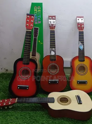 Wooden 6 Strings Guitar With A Plug For Kids