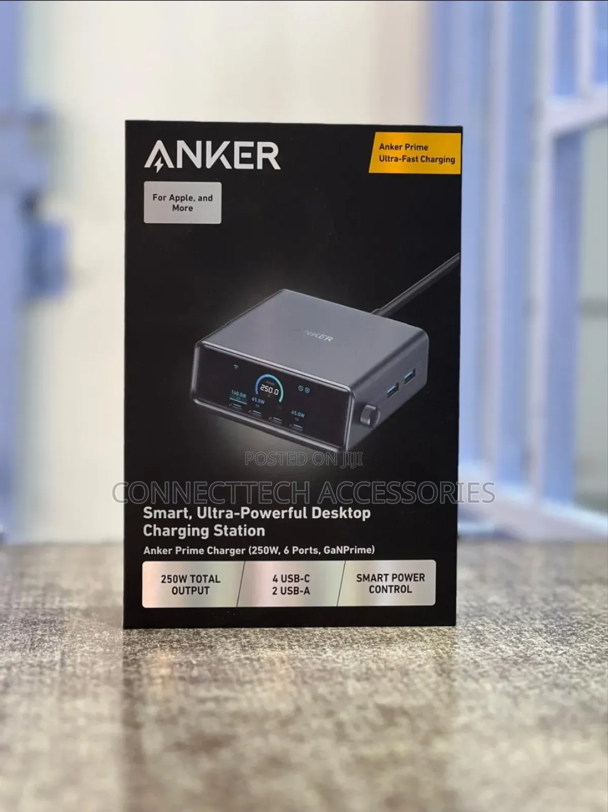 Anker Prime Charger (250w, 6 Ports, Ganprime) Desktop Charging Station