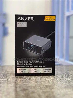 Anker Prime Charger (250w, 6 Ports, Ganprime) Desktop Charging Station