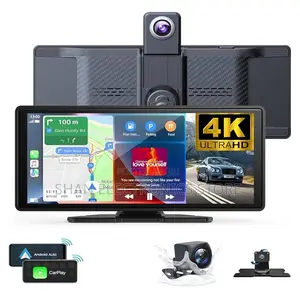 10.26 Inch Portable Carplay Screen,Dual Recording Ahd Camera Car Dash