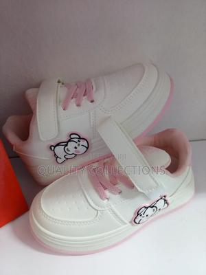 Kids Girls Pink White Sneakers