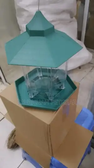Gazebo-Style Hanging Bird Feeder - Dirty Green Colour