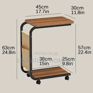 2 Layer Trolley Side Table With Matching Insert Pocket