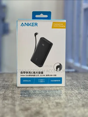 Anker Zolo Powerbank 20000mah With A Built-in Usb-c Cable