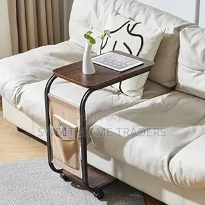 2 Layer Trolley Side Table With Wheels