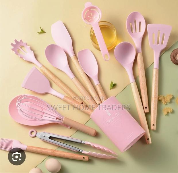 11 PCS Silicone Spoon Pink  - main view