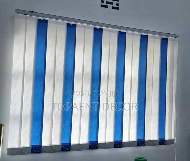 Blue And White Office Upgrade Vertical Window Blinds - main view