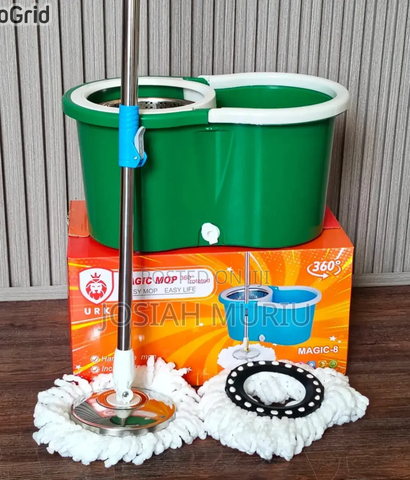Metallic Spin Mop With Bucket