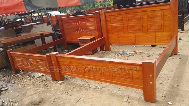 5x6 Solid Pure Mahogany Wood King Bed - main view