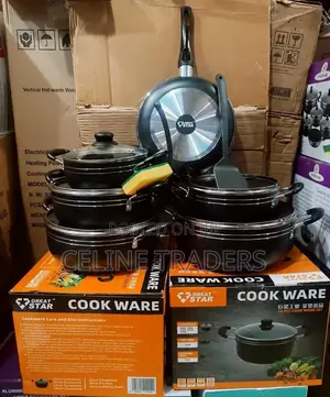 Greatstar 14pc Black Cookware Set