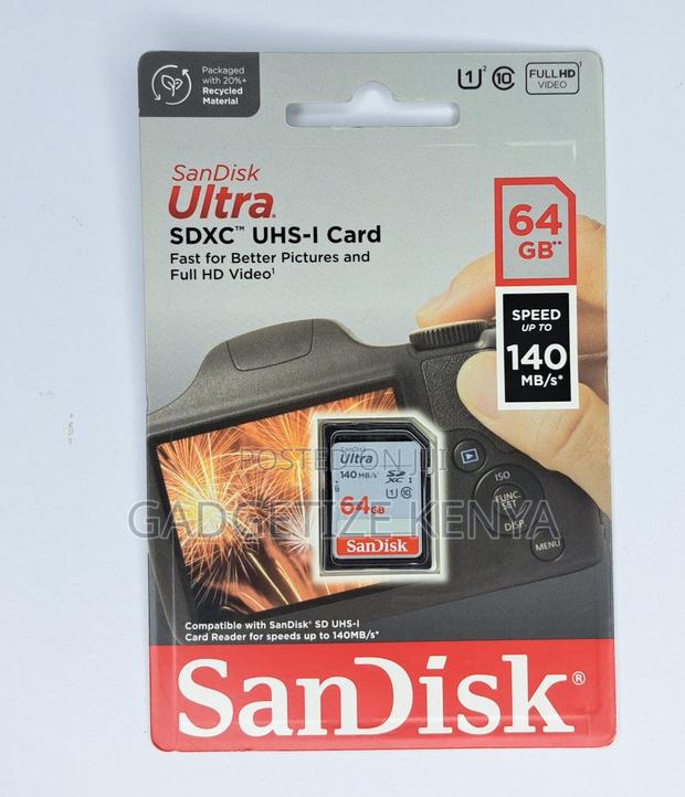 64gb Sandisk Sd Memory Card - thumbnail 2