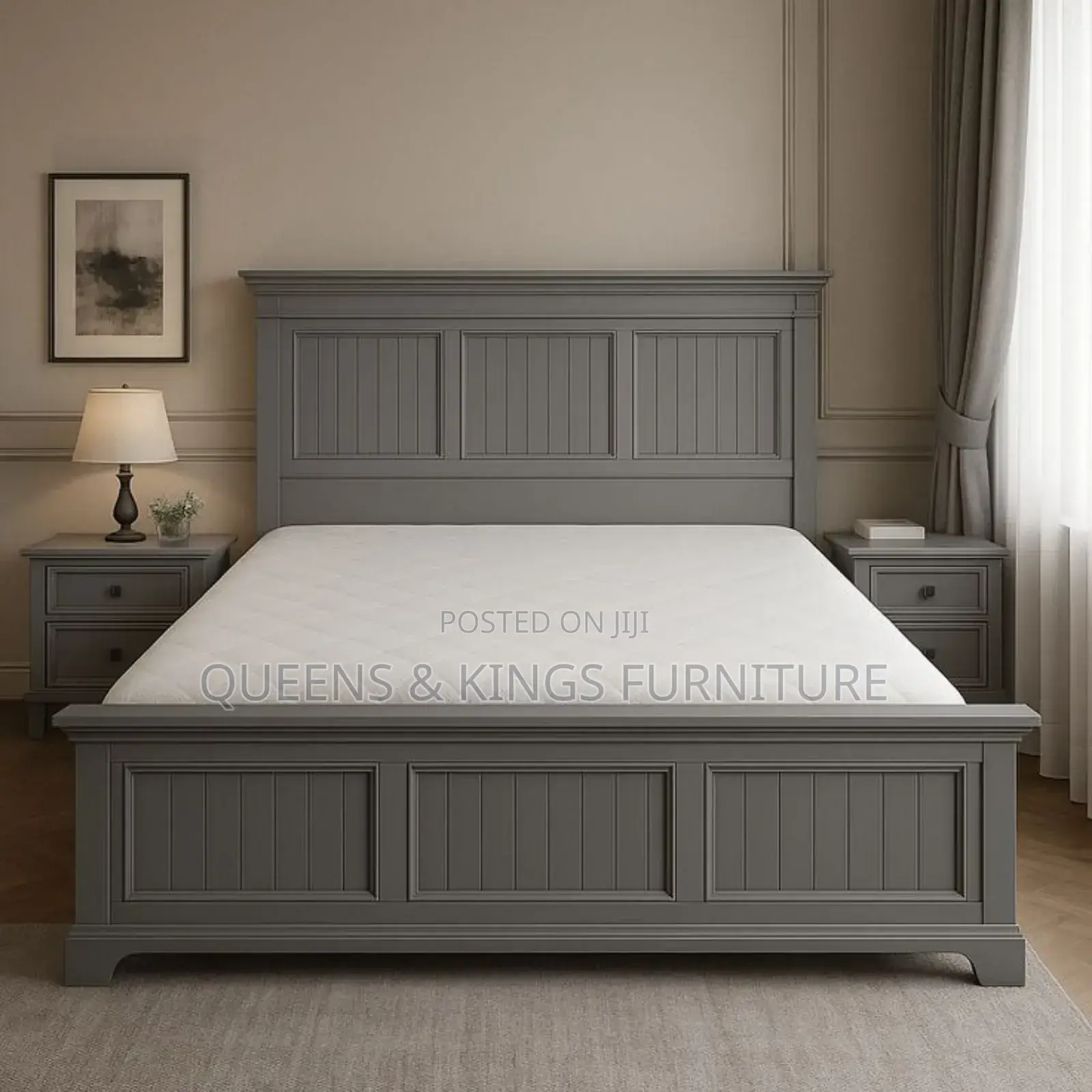 5x6 Mahogany Hardwood Beds With Headboard Sturdy,Elegant Comfortable