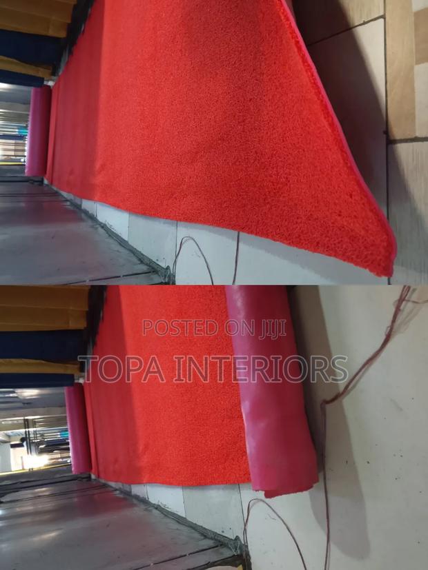 Red Outdoor Rugs Water Resistant PVC Walkway Antislip Runners