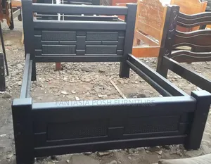 5x6 Ultra-Modern Black Panel Bed