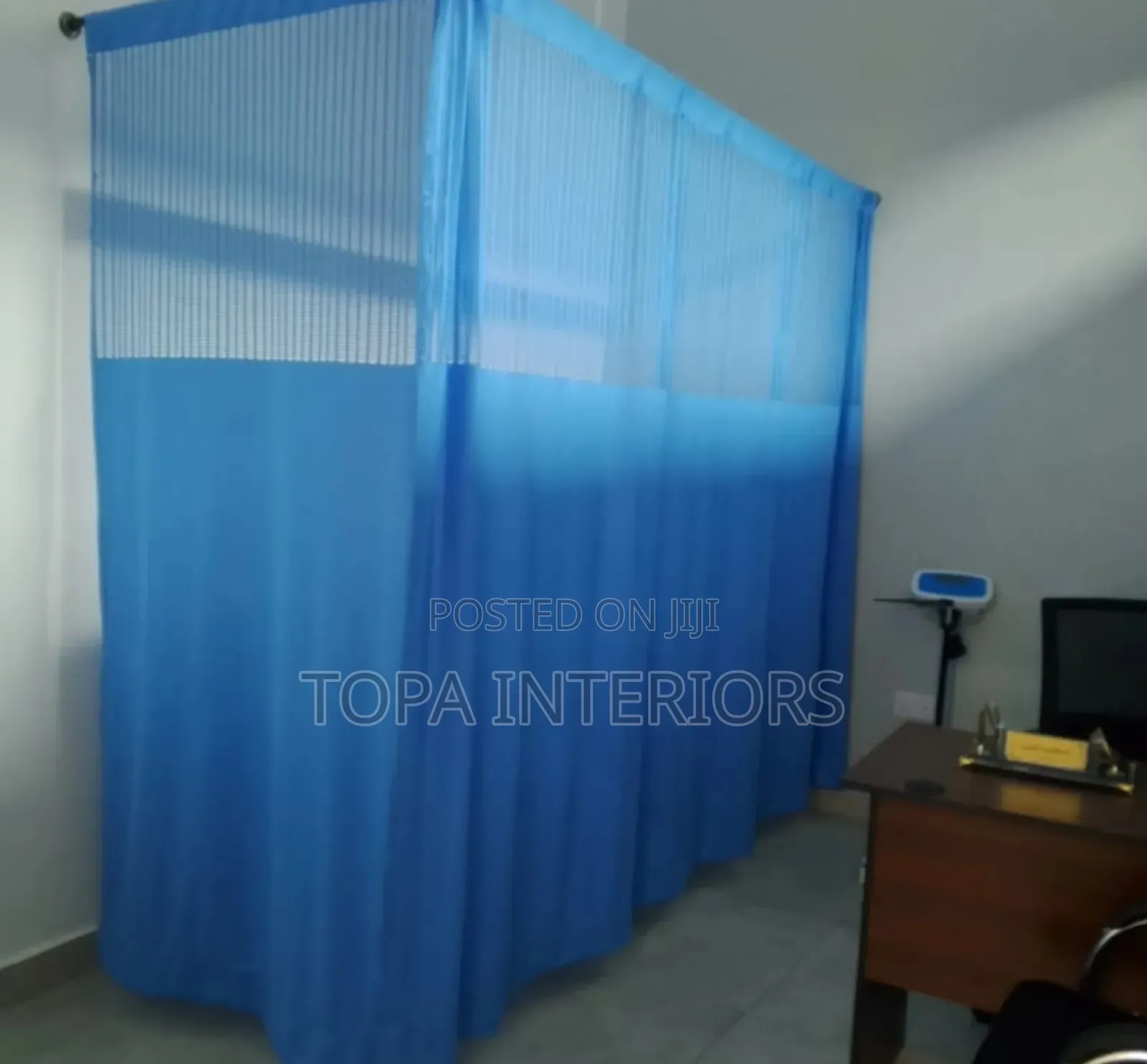 Bed Cubicle Forming Blue Hospital Patient Privacy Curtains