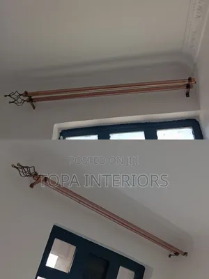 Brown 2m Double Window Curtain Rods and Door Curtain Rods