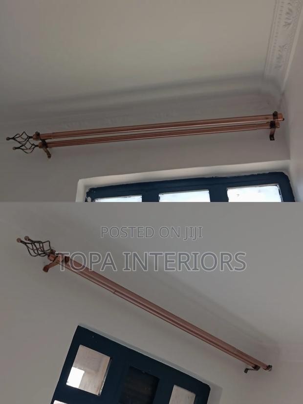 Brown 2m Double Window Curtain Rods and Door Curtain Rods