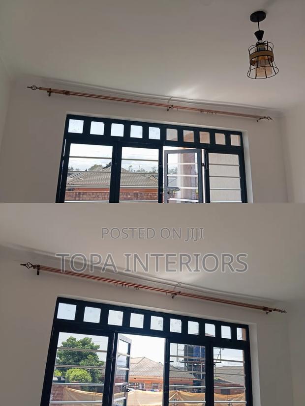 Brown 3m Double Adjustable Window Curtain Rods With All Accessories