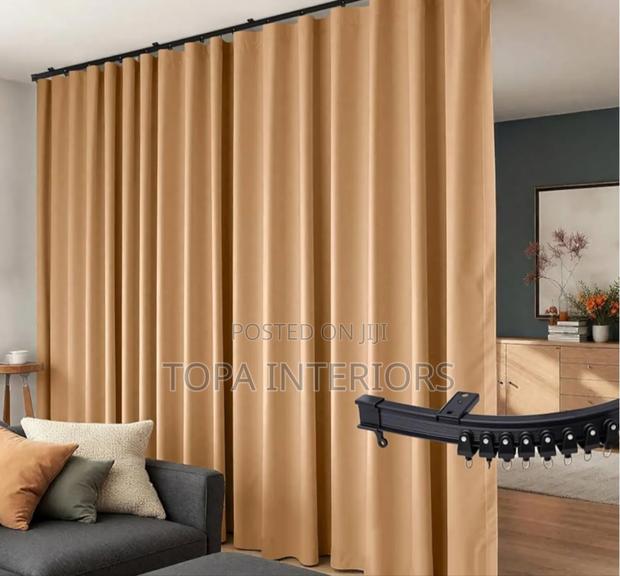 Gold Room Partitioning Curtains and Window Curtains - main view