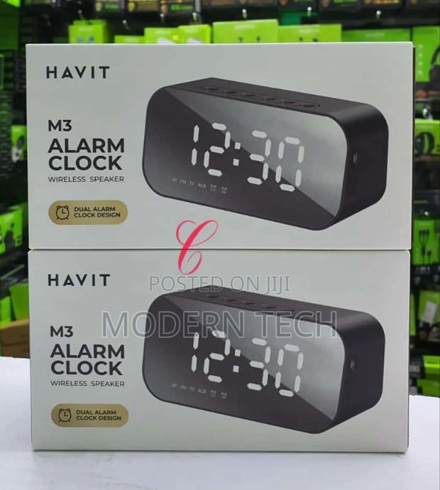Havit Digital Portable Alarm Clock Bluetooth Speaker