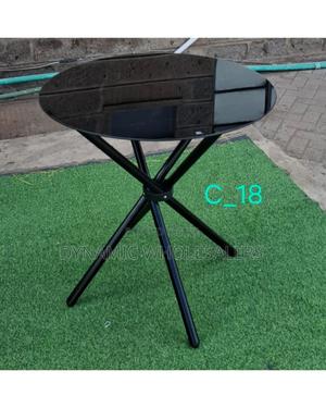 Black Round Glass Top Table - thumbnail 2