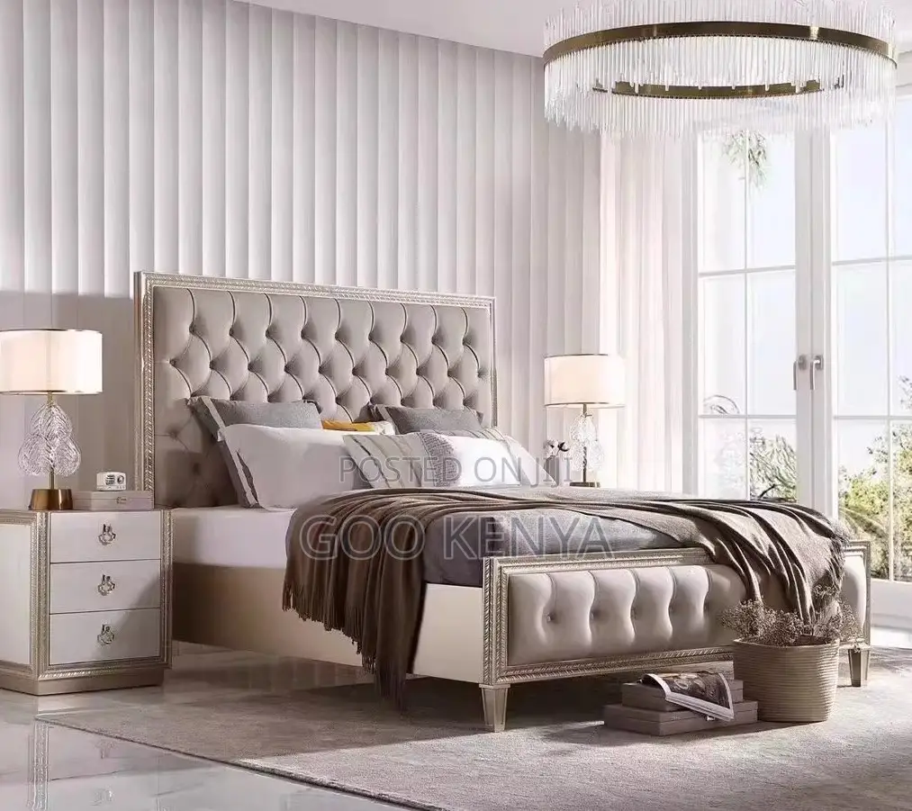 Home Bed; Modern Solid Oak Bed With Extendable Drawers