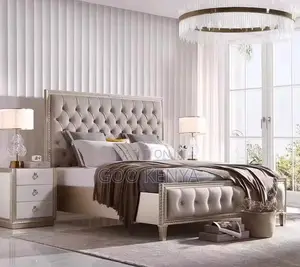 Home Bed; Modern Solid Oak Bed With Extendable Drawers