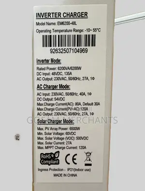 6.2kw 48v Yatchu Hybrid Solar Inverter, 120a Mppt, on/Off Grid