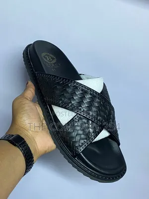 Quality Leather Designer Men Casual Slides
