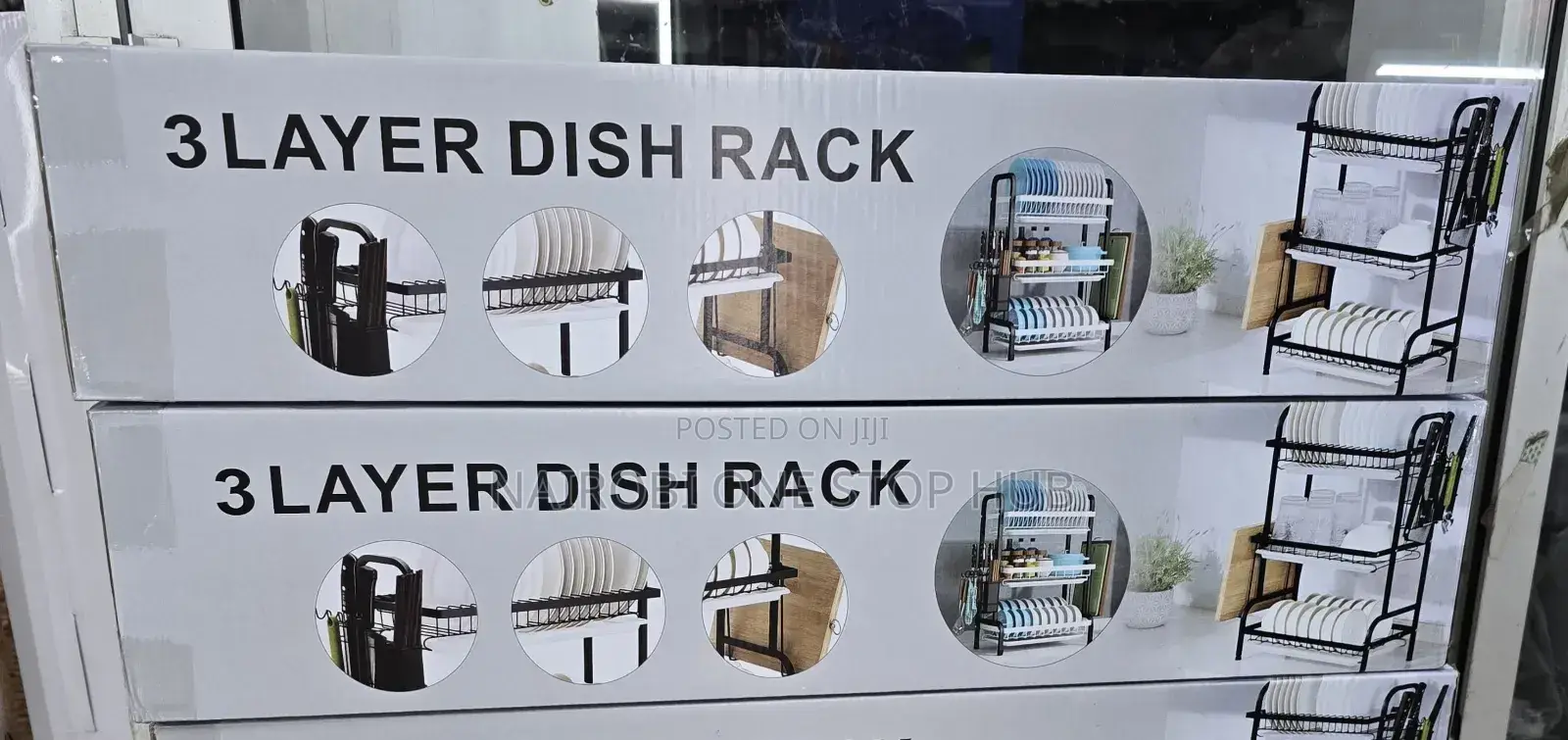 Rust Resistant 3 Tier Carbon Dish Rack