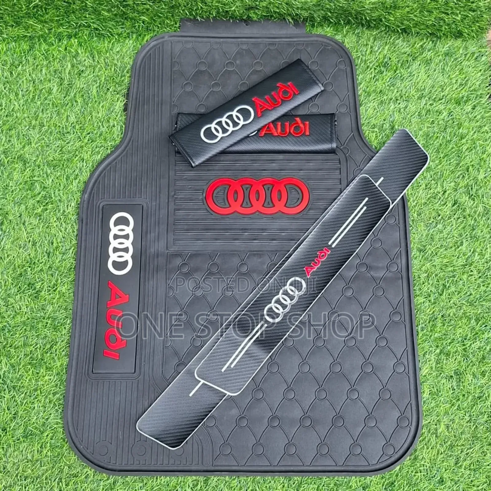 Branded Audi 5 Floormat+Safety Beltpad+4door Step Antiscratch Sticker