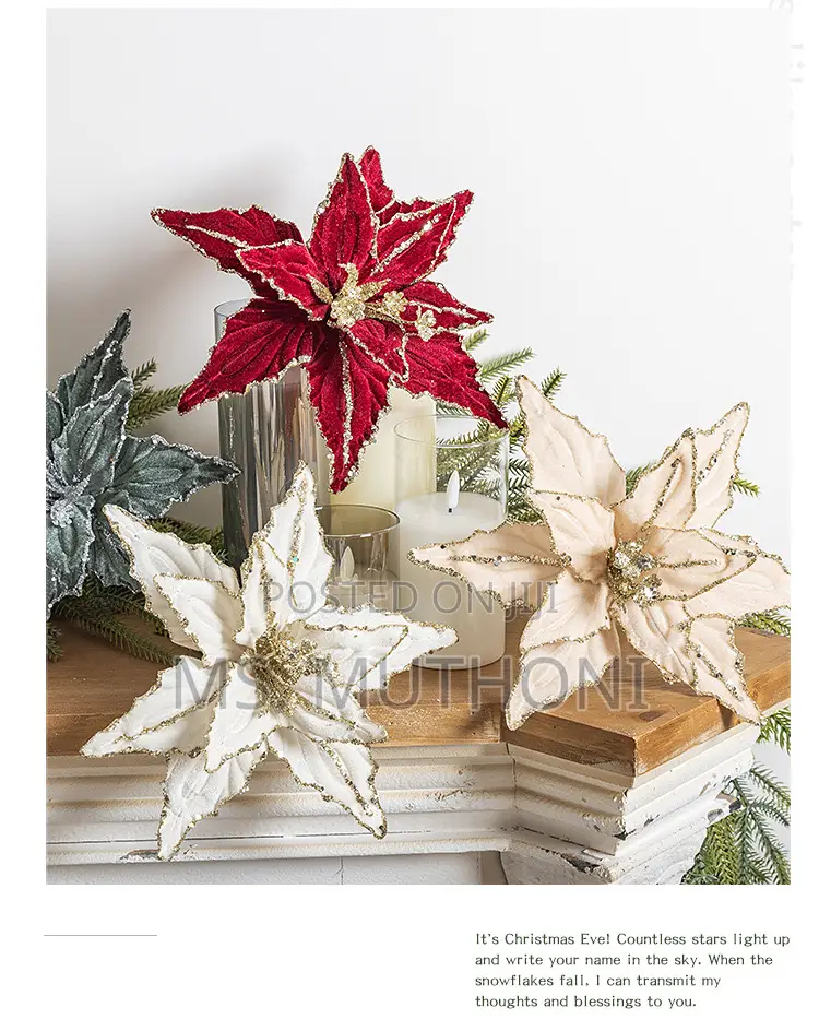 2 PCS Artificial Flowers Christmas Flower