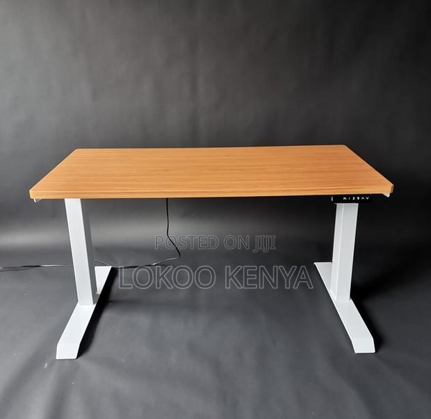Office Desk; 1.4 M Brown Height Adjustable Electric Standing Desk - main view