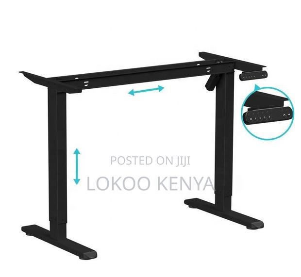 Office Desk; 1.4 M Brown Height Adjustable Electric Standing Desk - thumbnail 3