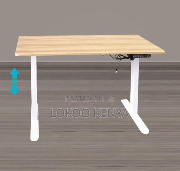 Office Desk; 1.4 M Brown Height Adjustable Electric Standing Desk - thumbnail 4