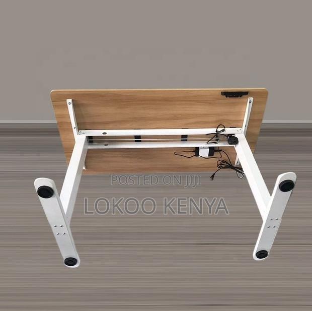 Office Desk; 1.4 M Brown Height Adjustable Electric Standing Desk - thumbnail 5