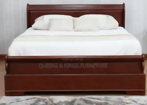 6x6 Mahogany Hardwood Beds With Headboard Sturdy,Elegant Comfortable