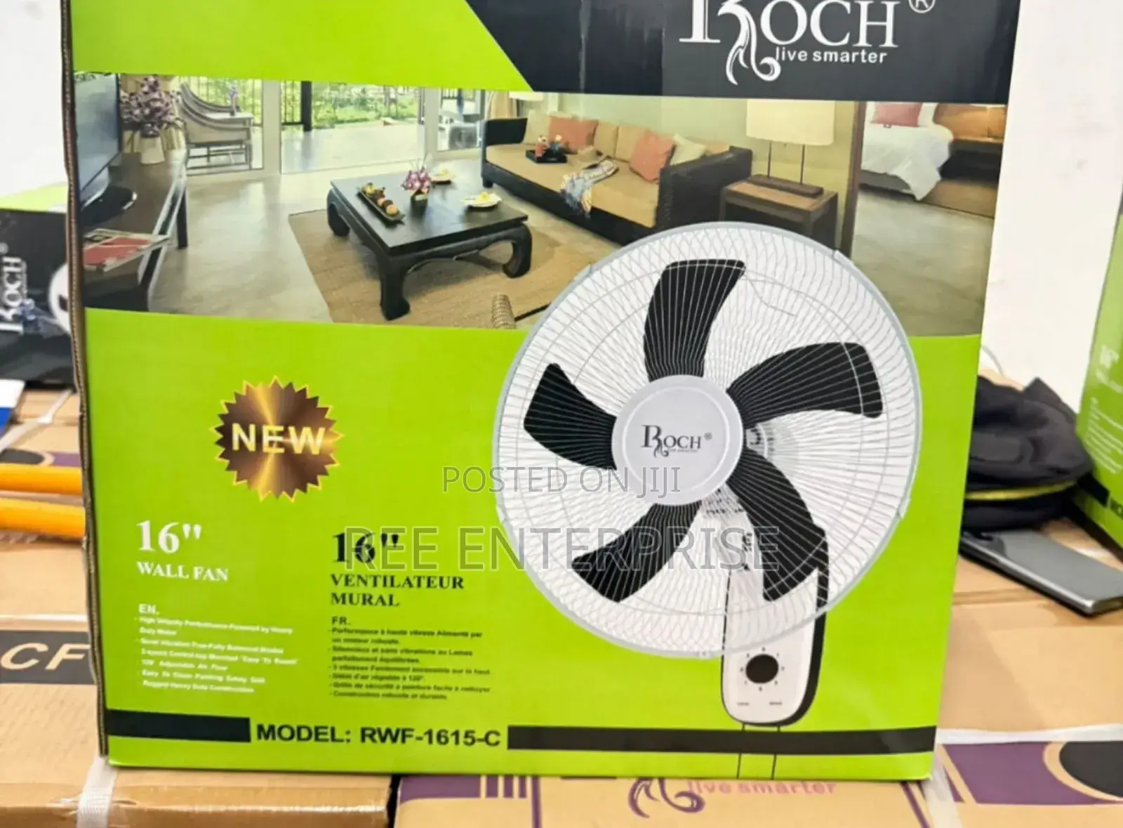 Brand New Roch Wall Fan 16"