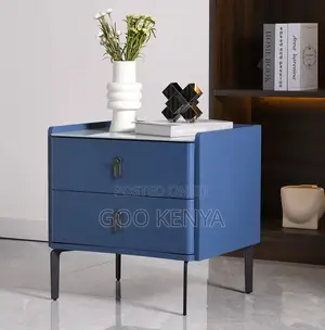 Home Cabinet; Designer Wood Two-Drawer Nightstand for Modern Interiors