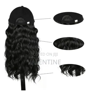 Women's Curly Wave Baseball Cap Wig, High Temperature Fiber
