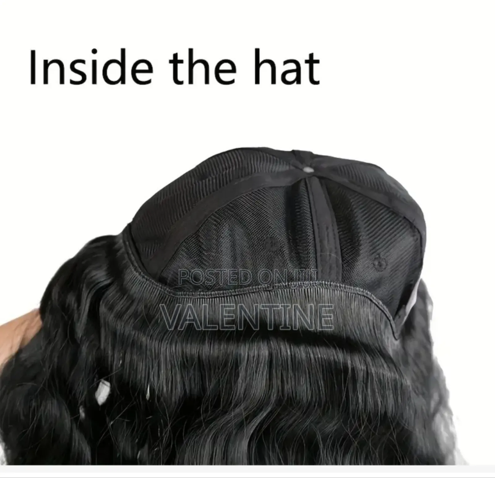 Women's Curly Wave Baseball Cap Wig, High Temperature Fiber