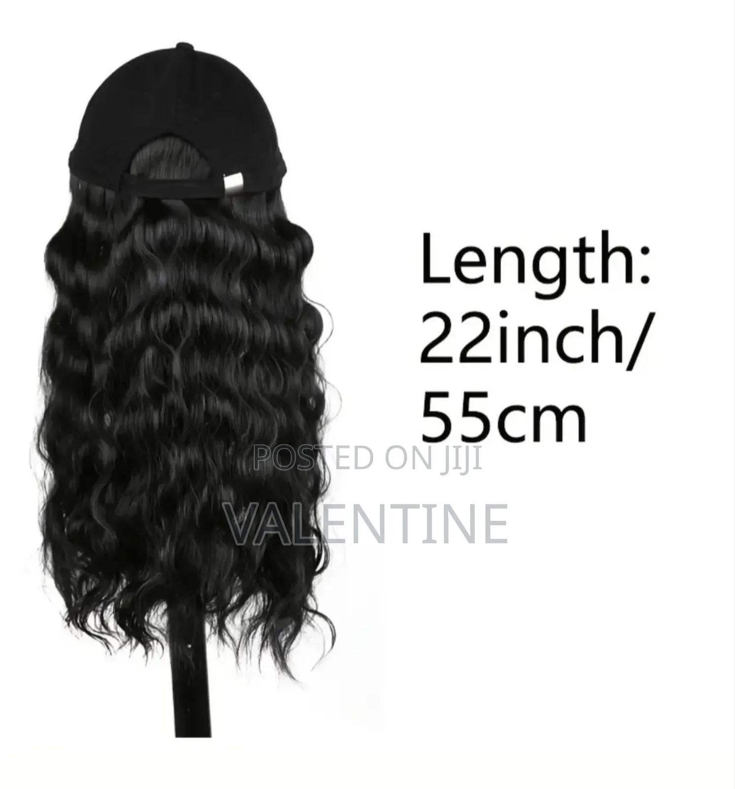 Women's Curly Wave Baseball Cap Wig, High Temperature Fiber