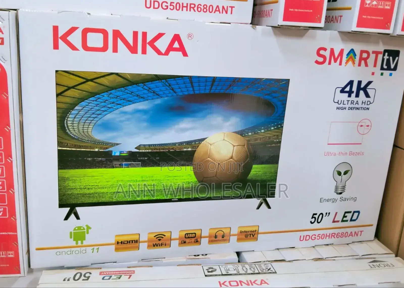 🔥
50 Inches Konka Smart Android 4 K Frameless Tv