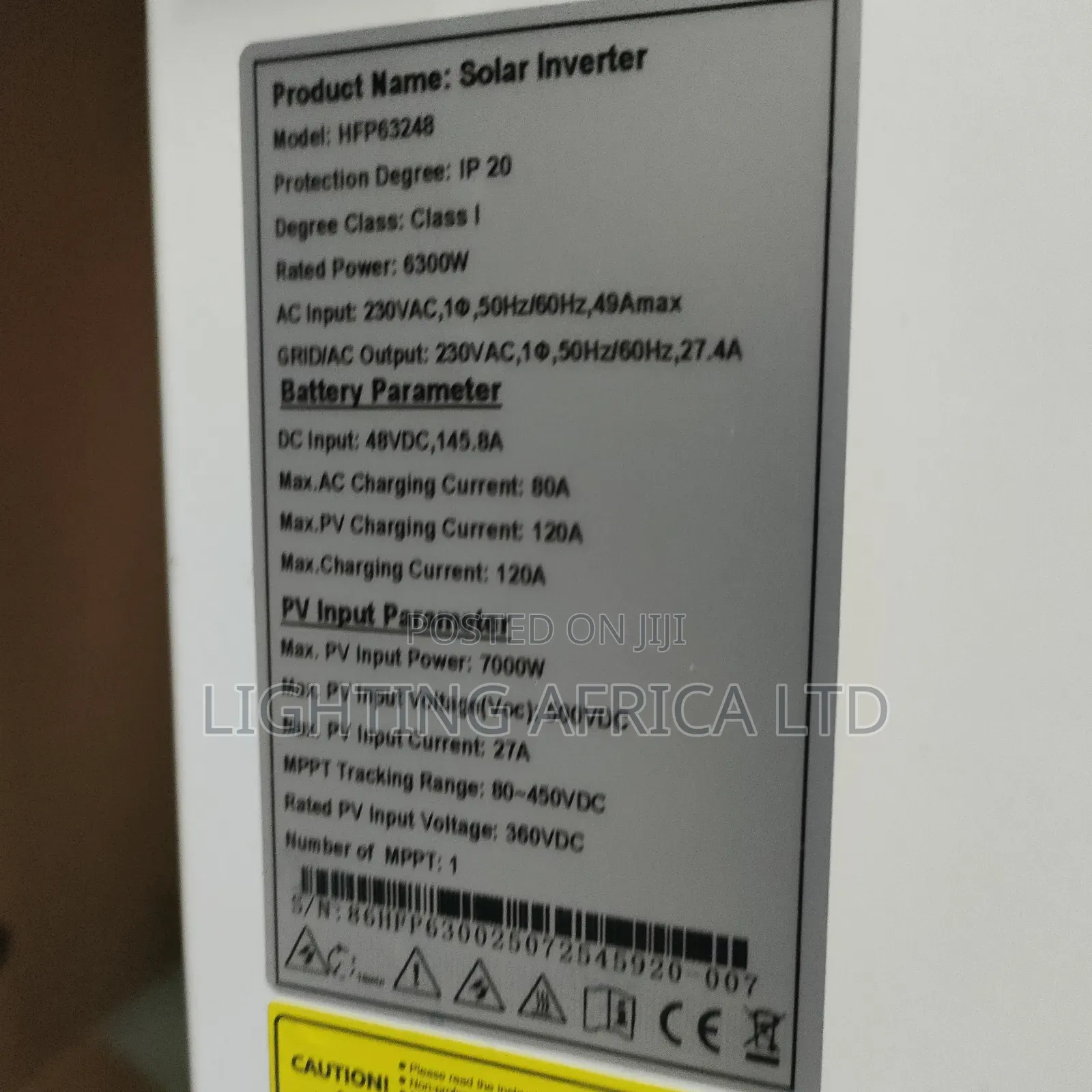 Golden Solar 6.3 Kva - 48v Hybrid Inverter MPPT 120a - 450 Voc