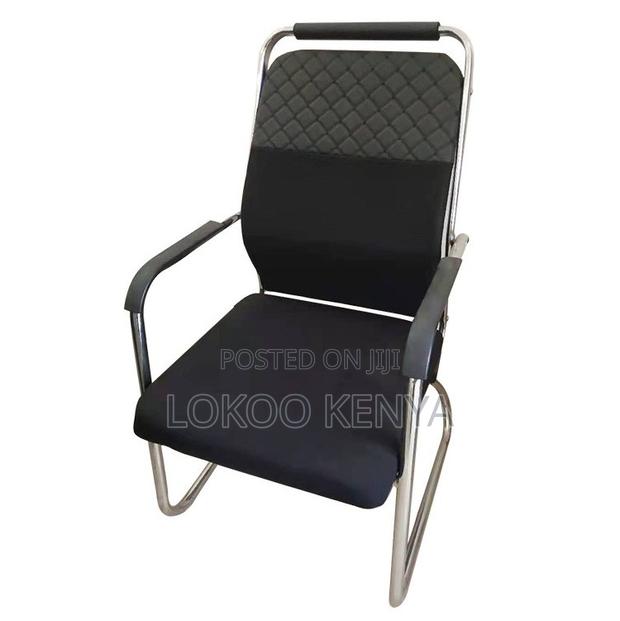Office Chair; Executive Mesh-Leather Visitor's Waiting Chair - thumbnail 4